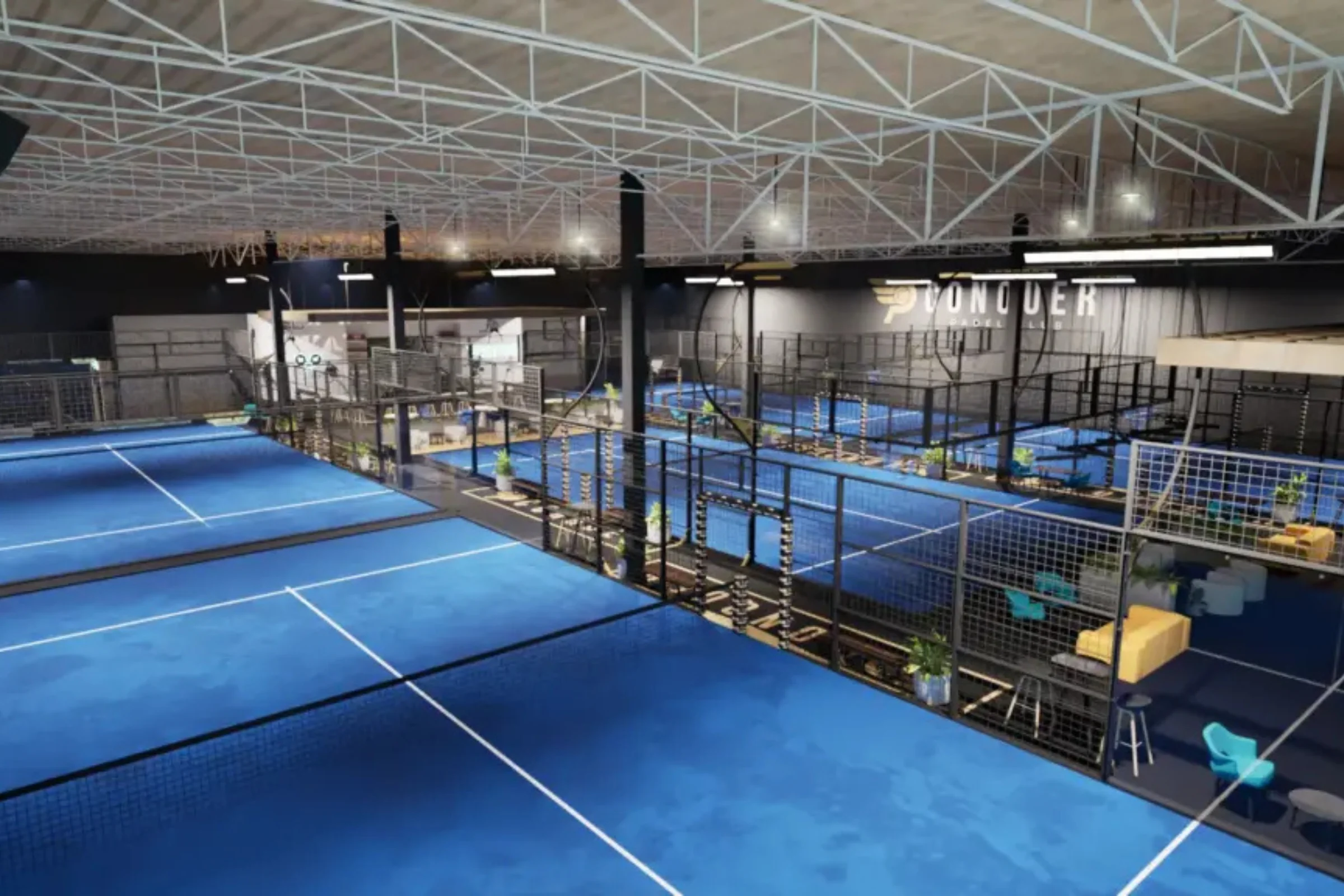 Canchas de pádel techadas de la sede P4